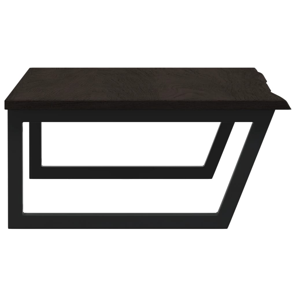 Basin Shelf Wall Mounted Steel and Solid Wood Oak