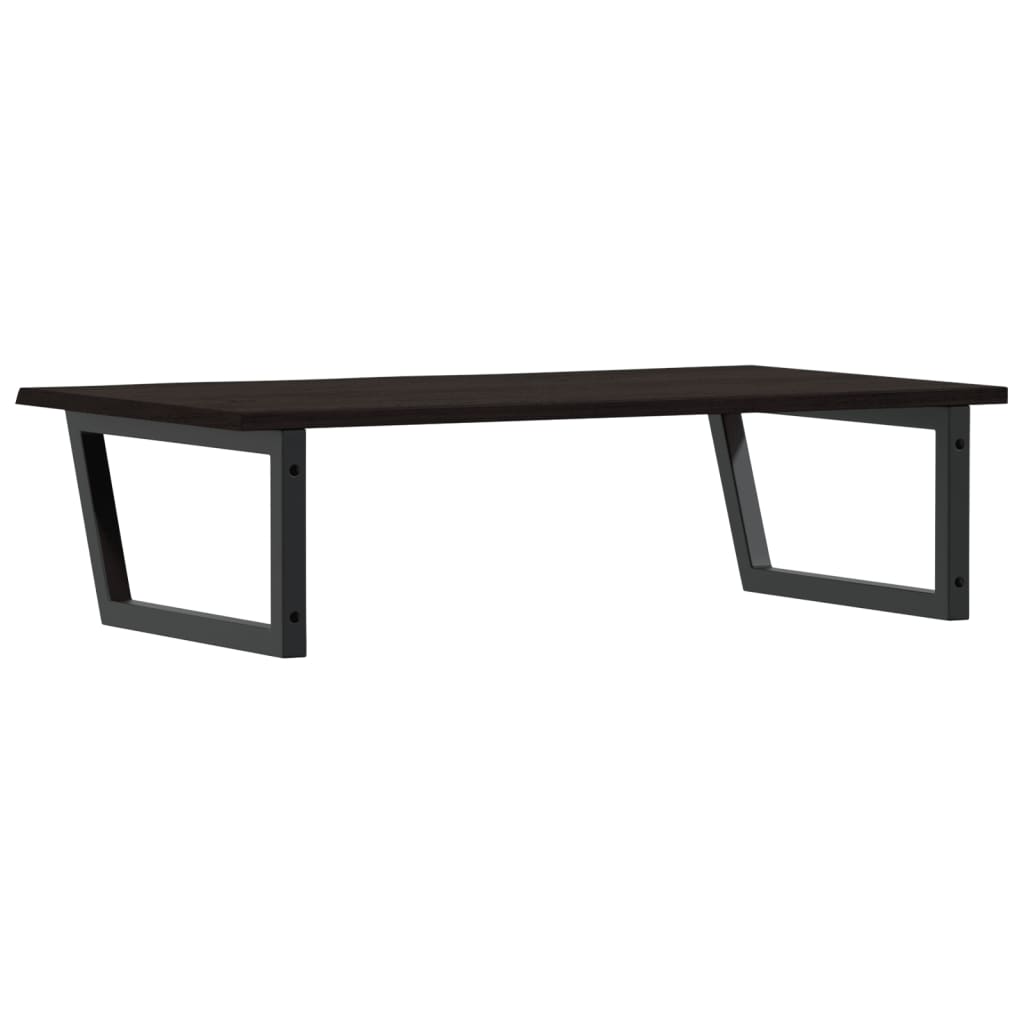 Basin Shelf Wall Mounted Steel and Solid Wood Oak