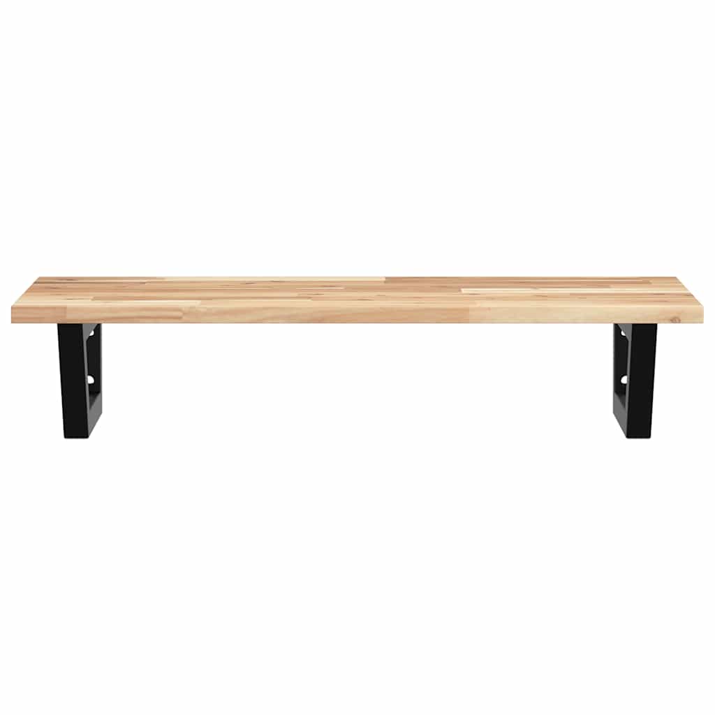 Basin Shelf Wall Mounted Steel and Solid Wood Acacia
