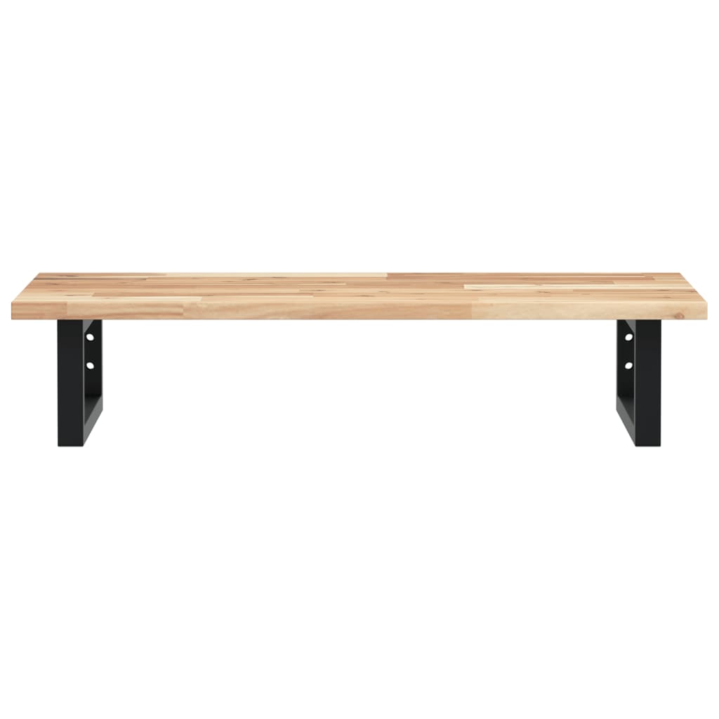 Basin Shelf Wall Mounted Steel and Solid Wood Acacia