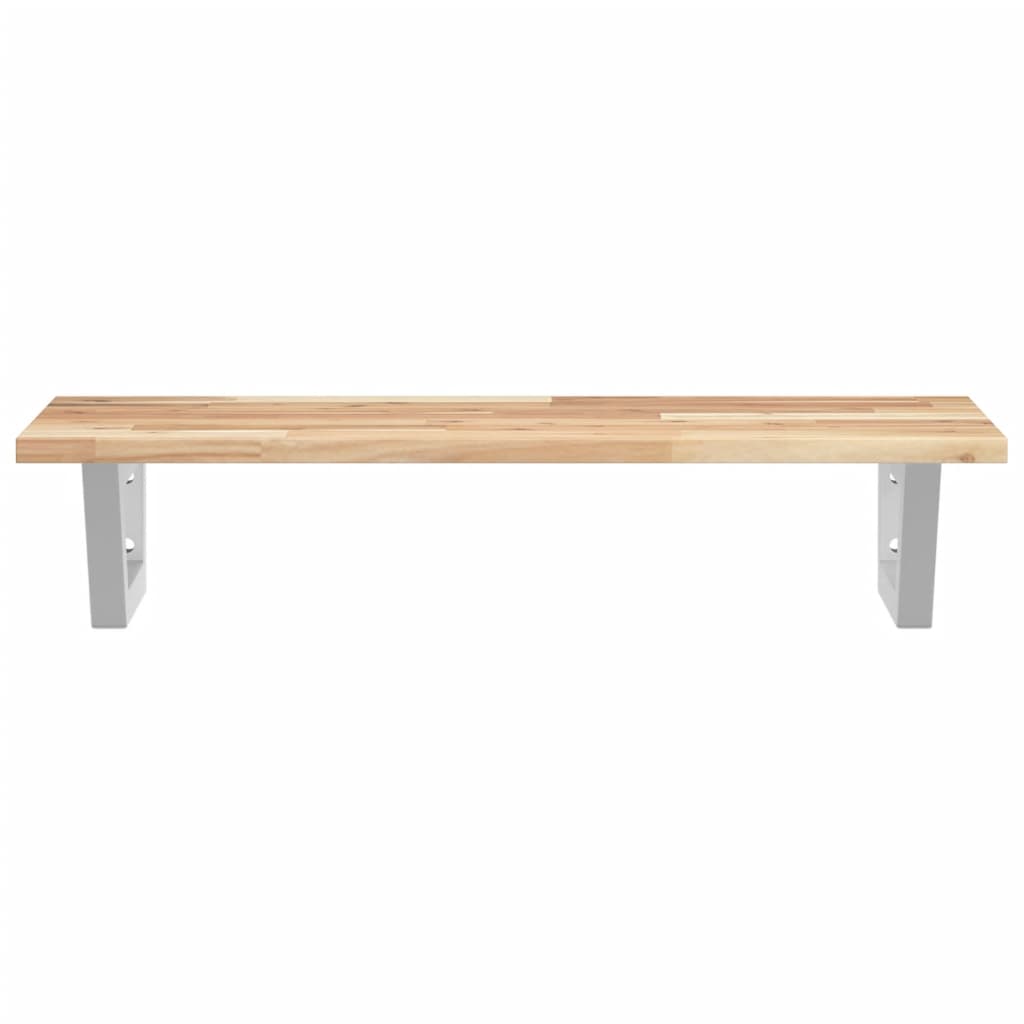 Basin Shelf Wall Mounted Steel and Solid Wood Acacia
