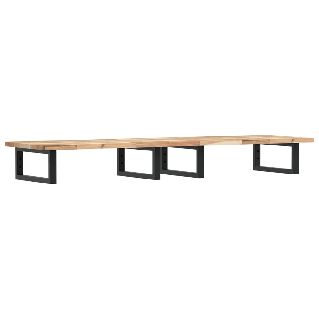 Basin Shelf Wall Mounted Steel and Solid Wood Acacia