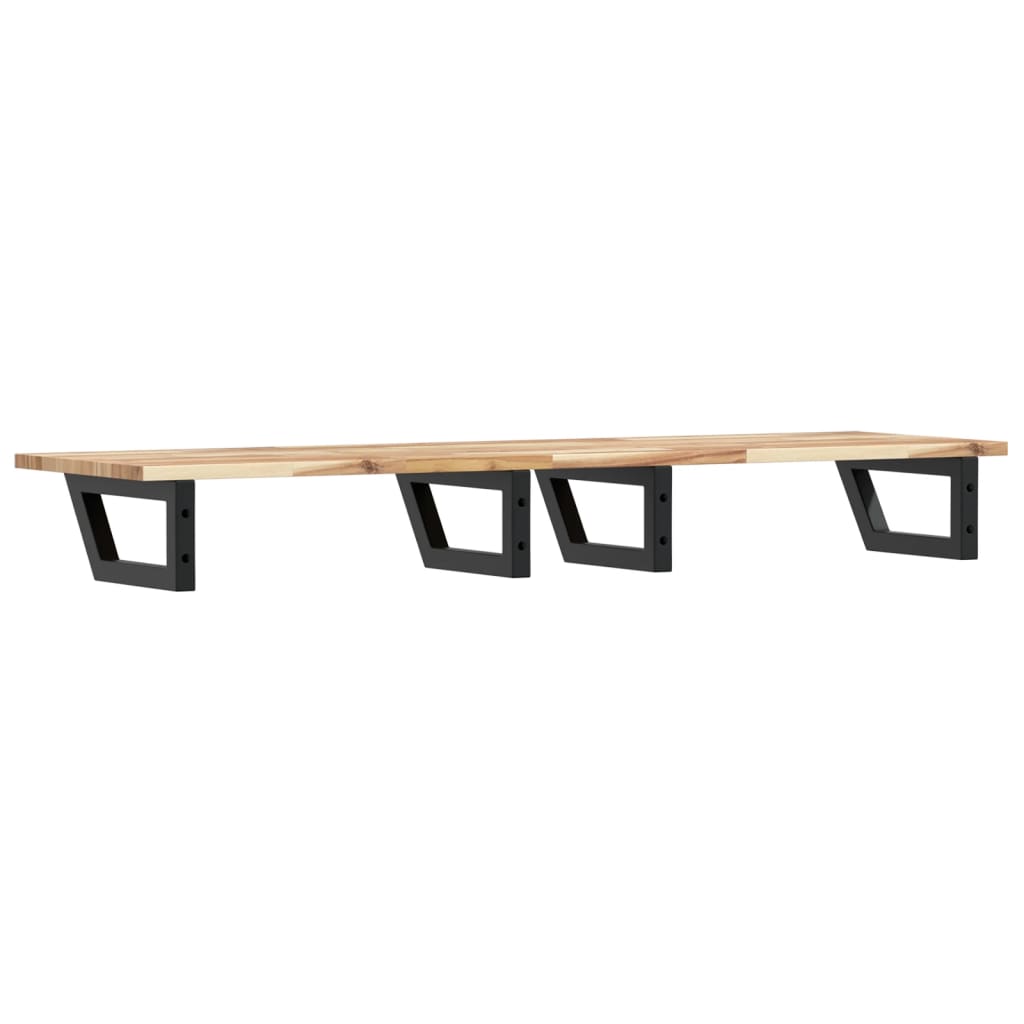 Basin Shelf Wall Mounted Steel and Solid Wood Acacia