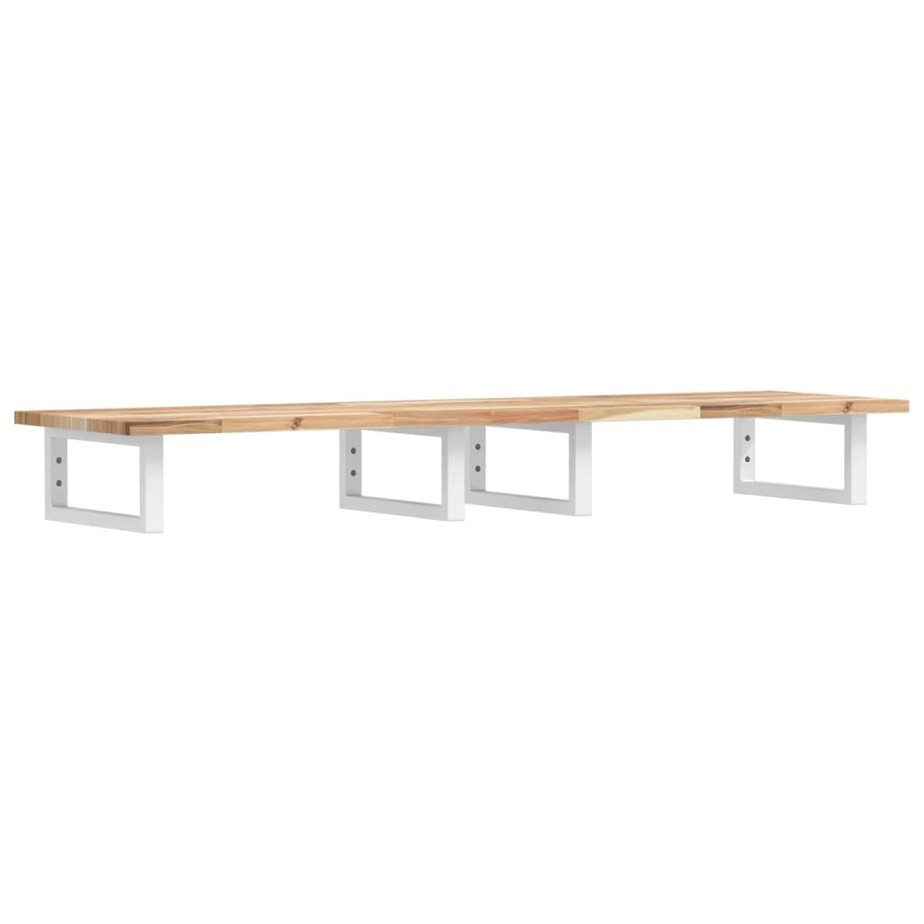 Basin Shelf Wall Mounted Steel and Solid Wood Acacia