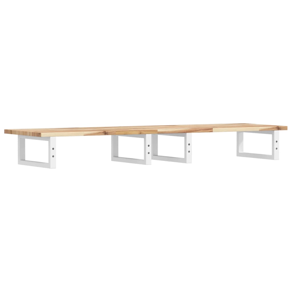 Basin Shelf Wall Mounted Steel and Solid Wood Acacia