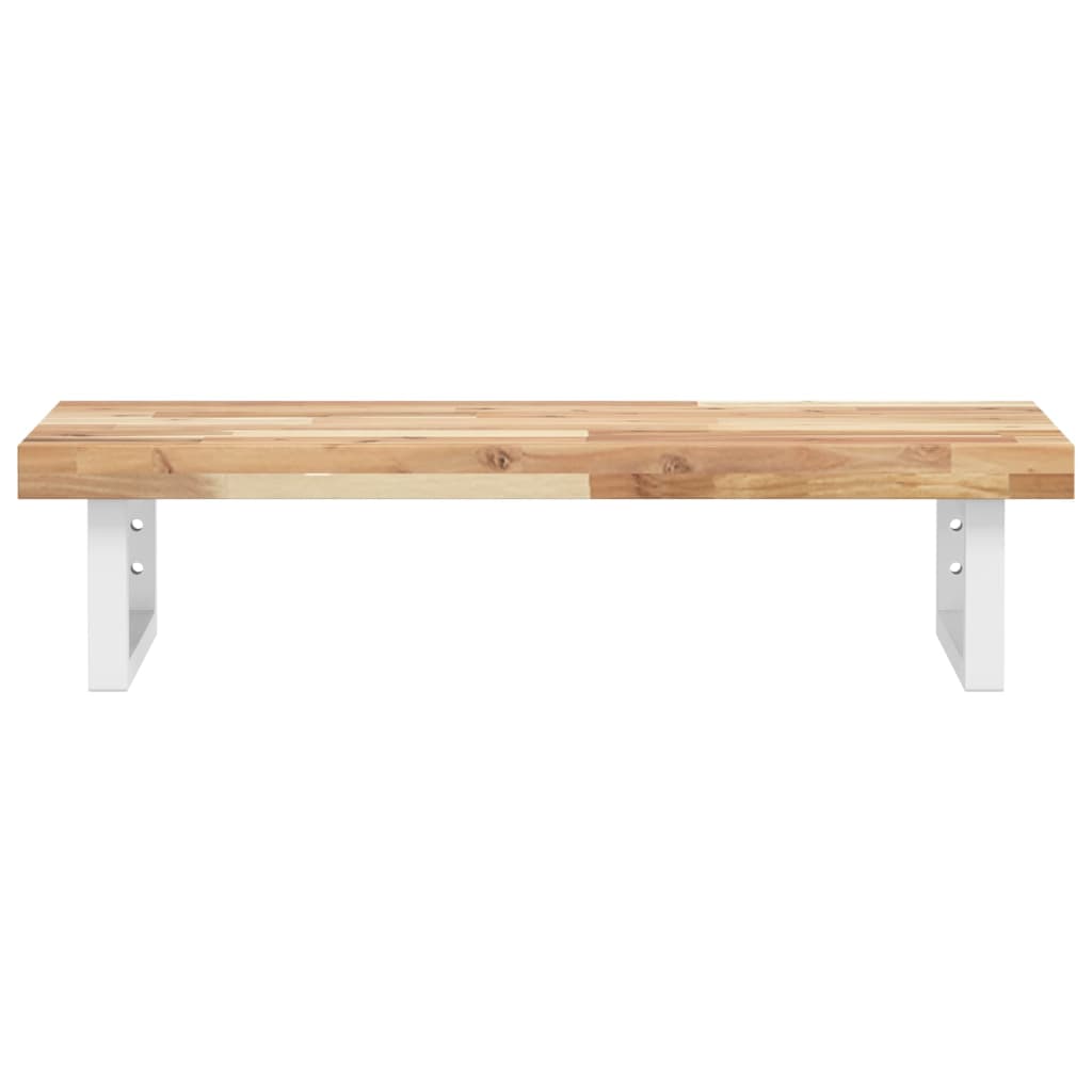 Basin Shelf Wall Mounted Steel and Solid Wood Acacia