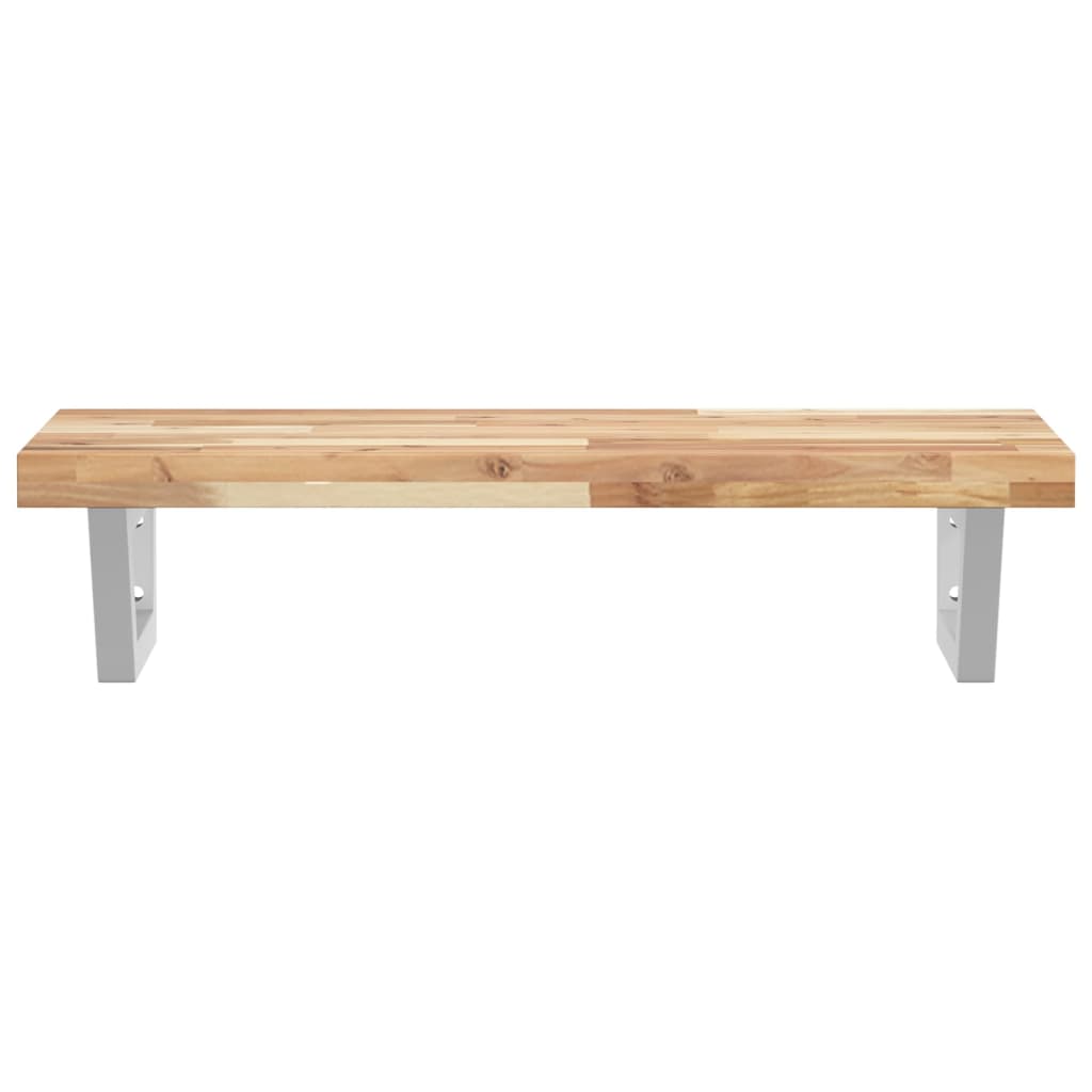 Basin Shelf Wall Mounted Steel and Solid Wood Acacia