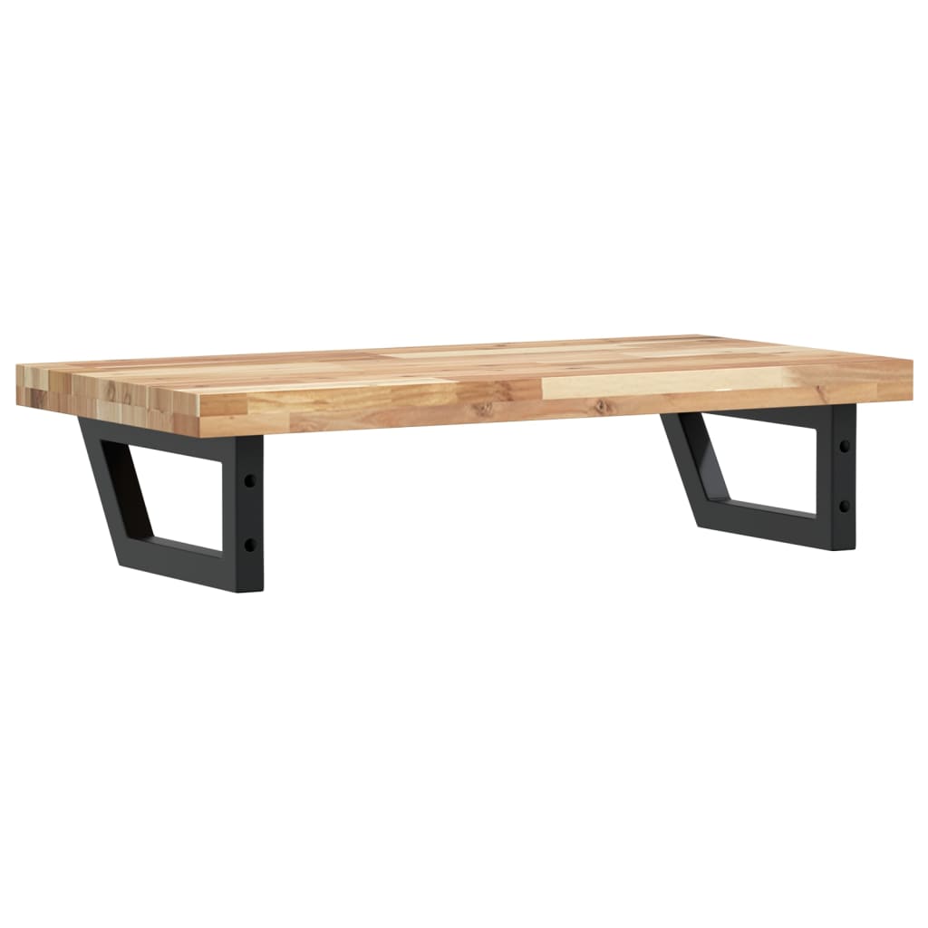 Basin Shelf Wall Mounted Steel and Solid Wood Acacia