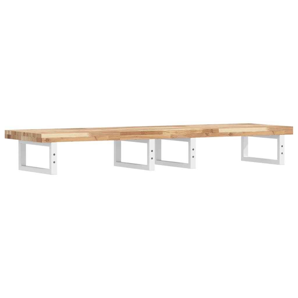 Basin Shelf Wall Mounted Steel and Solid Wood Acacia