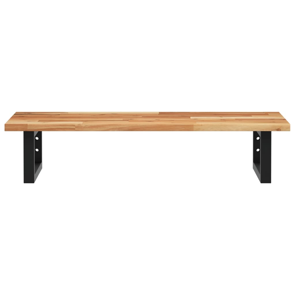 Basin Shelf Wall Mounted Steel and Solid Wood Acacia