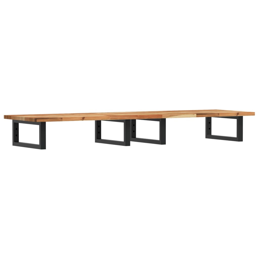 Basin Shelf Wall Mounted Steel and Solid Wood Acacia