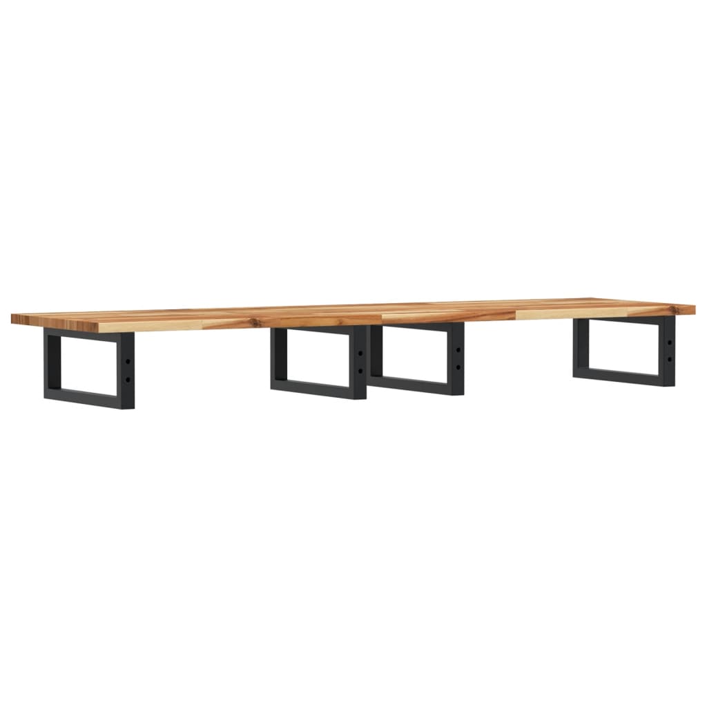 Basin Shelf Wall Mounted Steel and Solid Wood Acacia