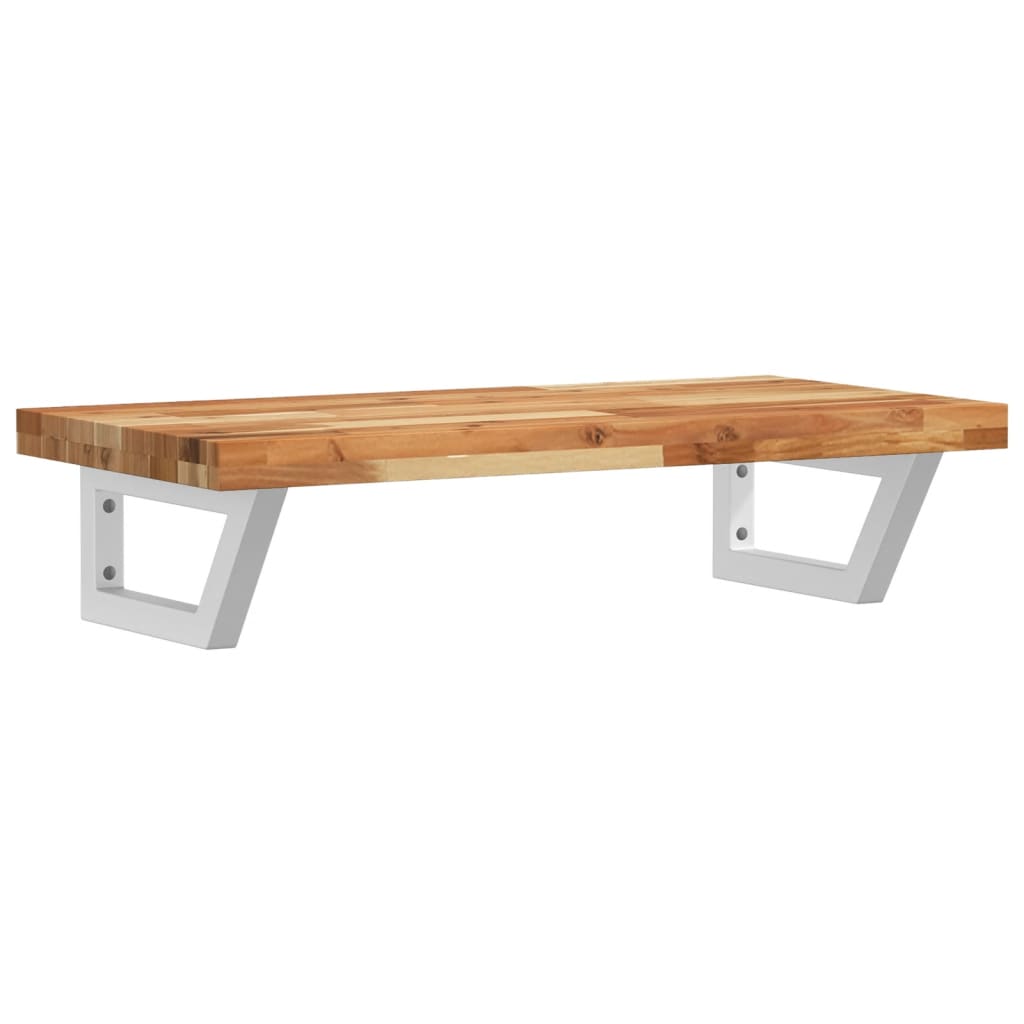 Basin Shelf Wall Mounted Steel and Solid Wood Acacia
