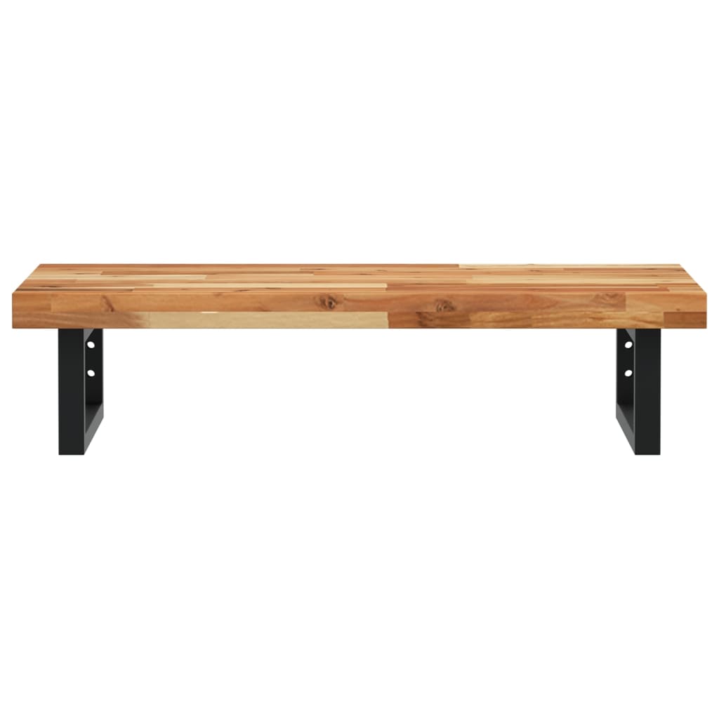 Basin Shelf Wall Mounted Steel and Solid Wood Acacia