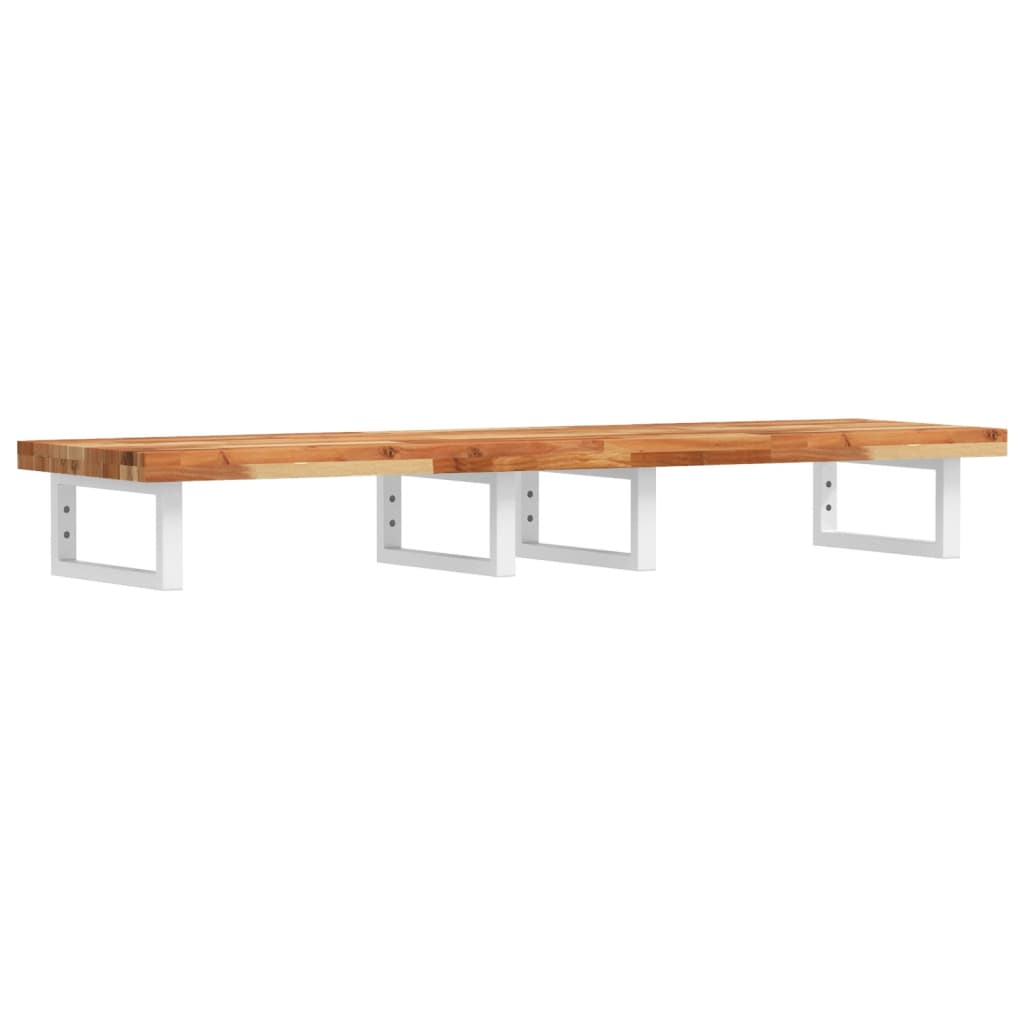 Basin Shelf Wall Mounted Steel and Solid Wood Acacia