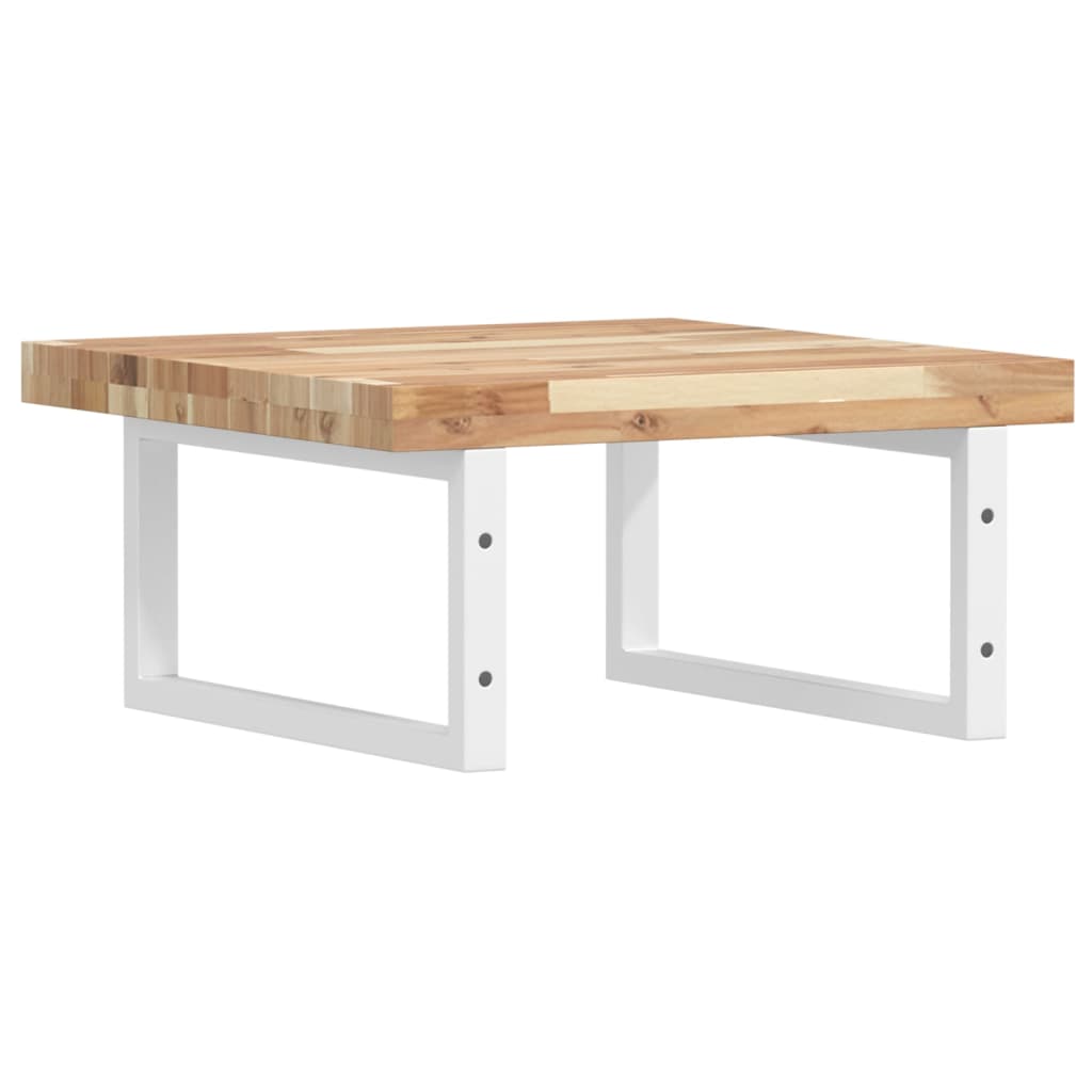 Basin Shelf Wall Mounted Steel and Solid Wood Acacia