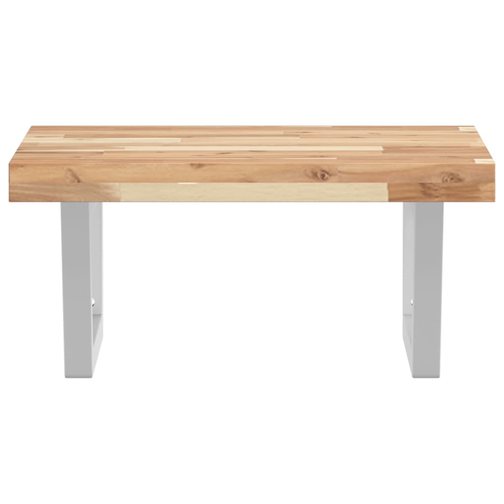 Basin Shelf Wall Mounted Steel and Solid Wood Acacia