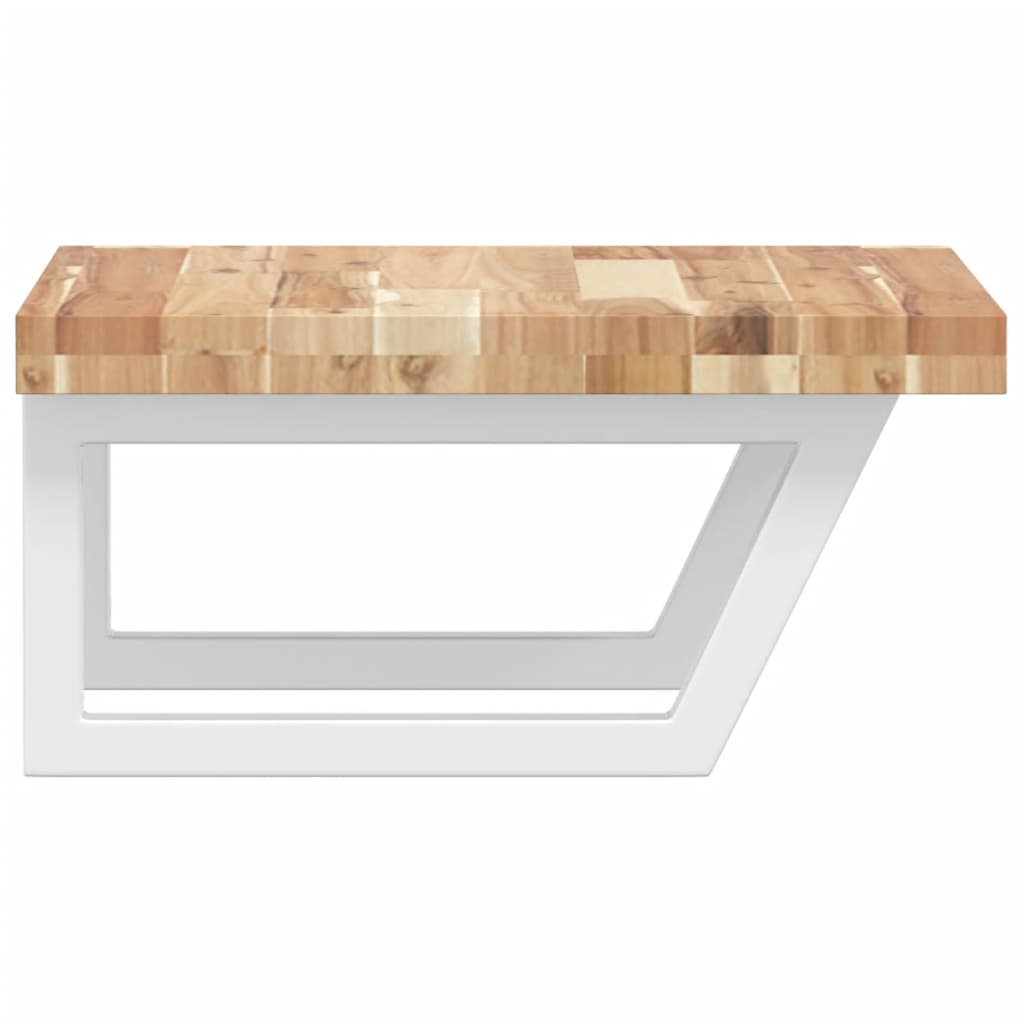 Basin Shelf Wall Mounted Steel and Solid Wood Acacia