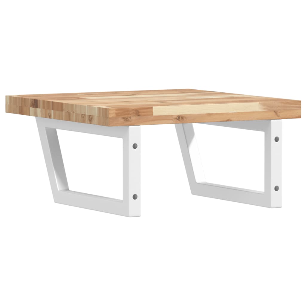 Basin Shelf Wall Mounted Steel and Solid Wood Acacia