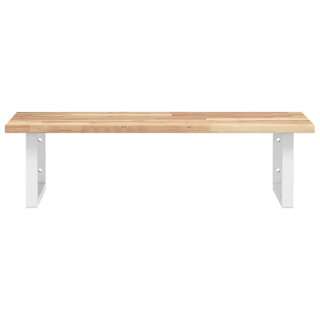 Basin Shelf Wall Mounted Steel and Solid Wood Acacia