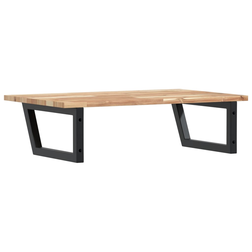 Basin Shelf Wall Mounted Steel and Solid Wood Acacia