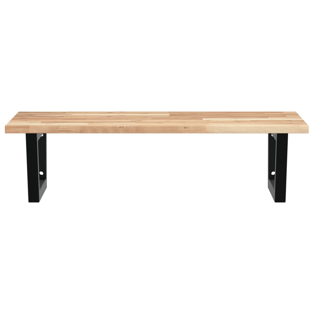 Basin Shelf Wall Mounted Steel and Solid Wood Acacia