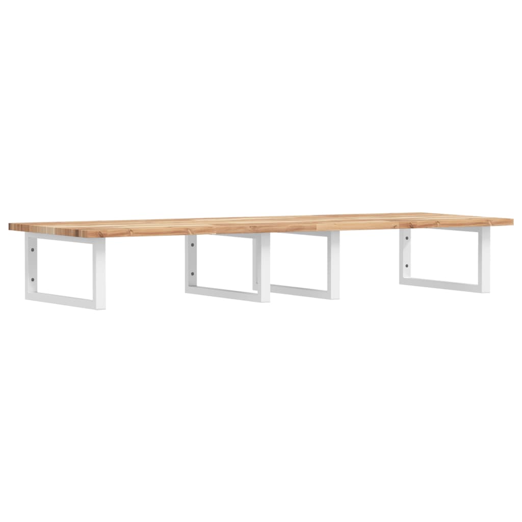 Basin Shelf Wall Mounted Steel and Solid Wood Acacia
