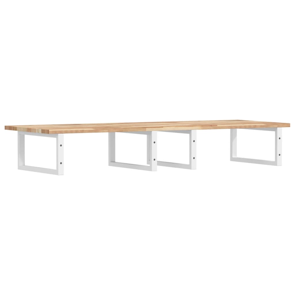 Basin Shelf Wall Mounted Steel and Solid Wood Acacia