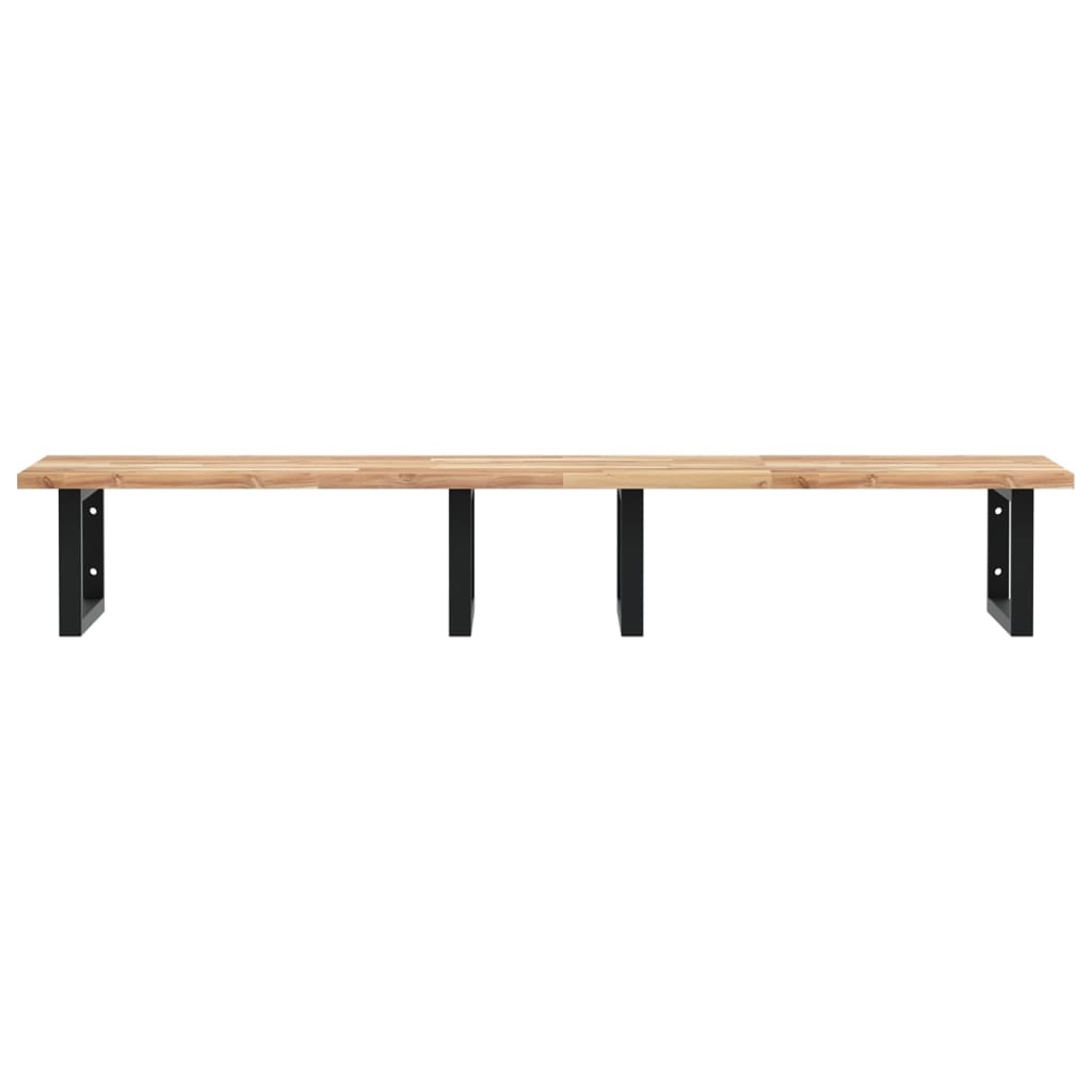 Basin Shelf Wall Mounted Steel and Solid Wood Acacia