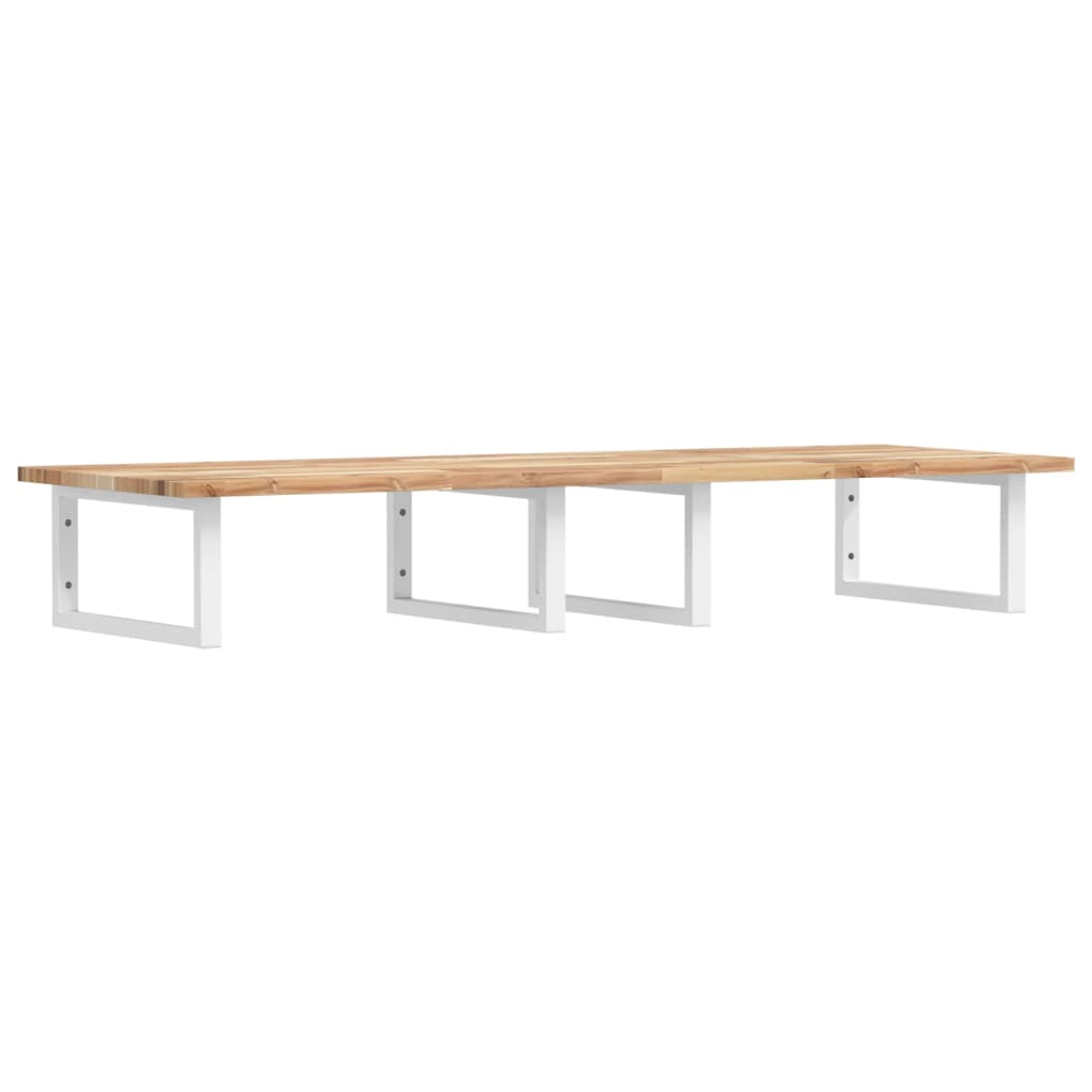 Basin Shelf Wall Mounted Steel and Solid Wood Acacia