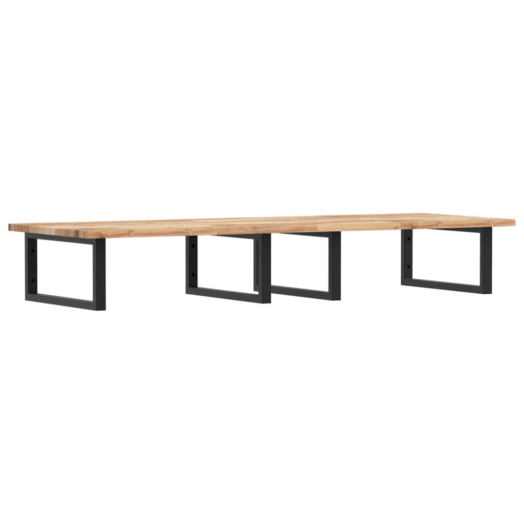 Basin Shelf Wall Mounted Steel and Solid Wood Acacia