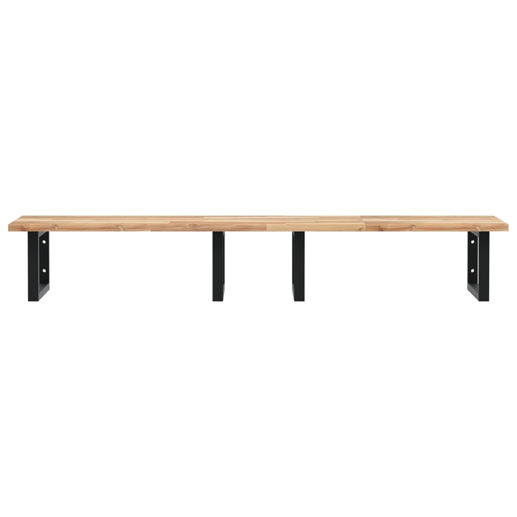 Basin Shelf Wall Mounted Steel and Solid Wood Acacia