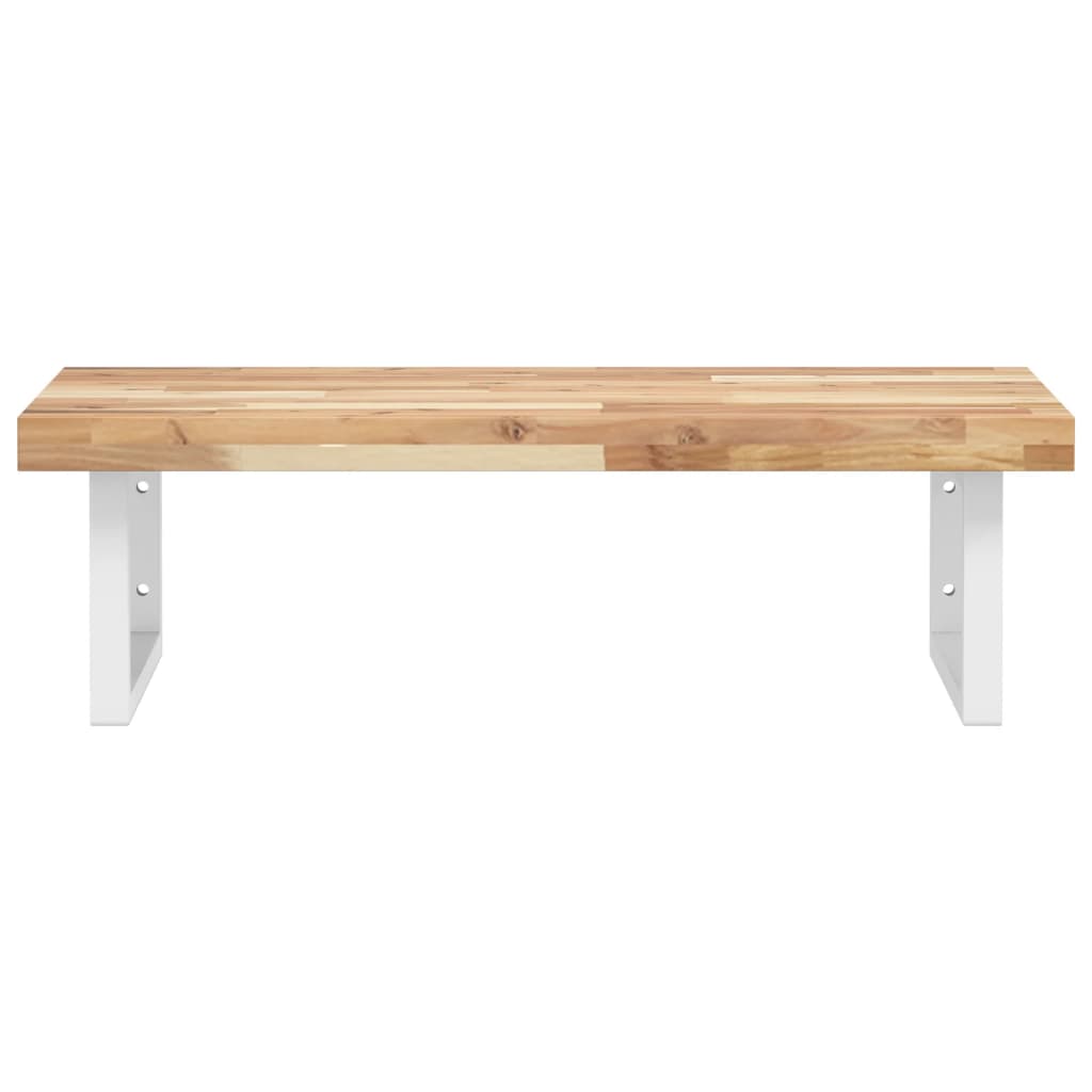 Basin Shelf Wall Mounted Steel and Solid Wood Acacia