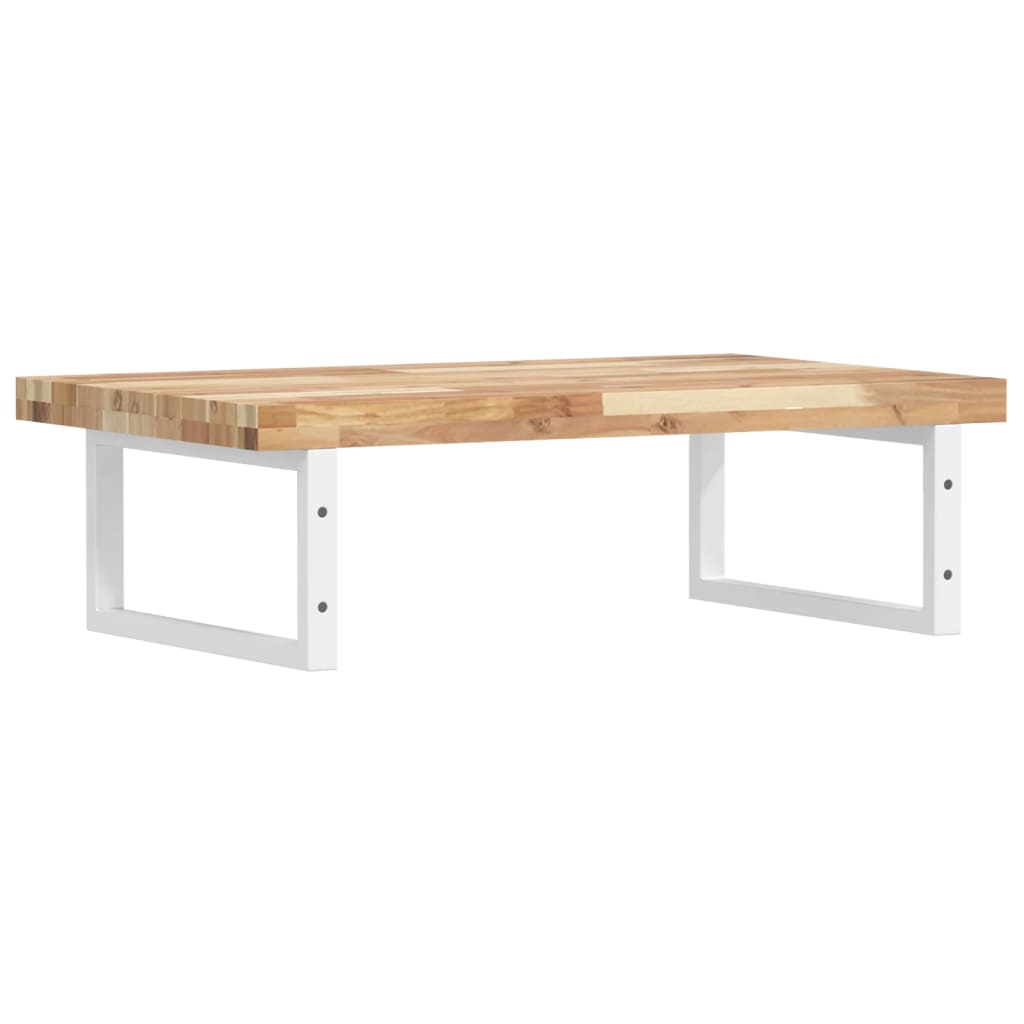 Basin Shelf Wall Mounted Steel and Solid Wood Acacia