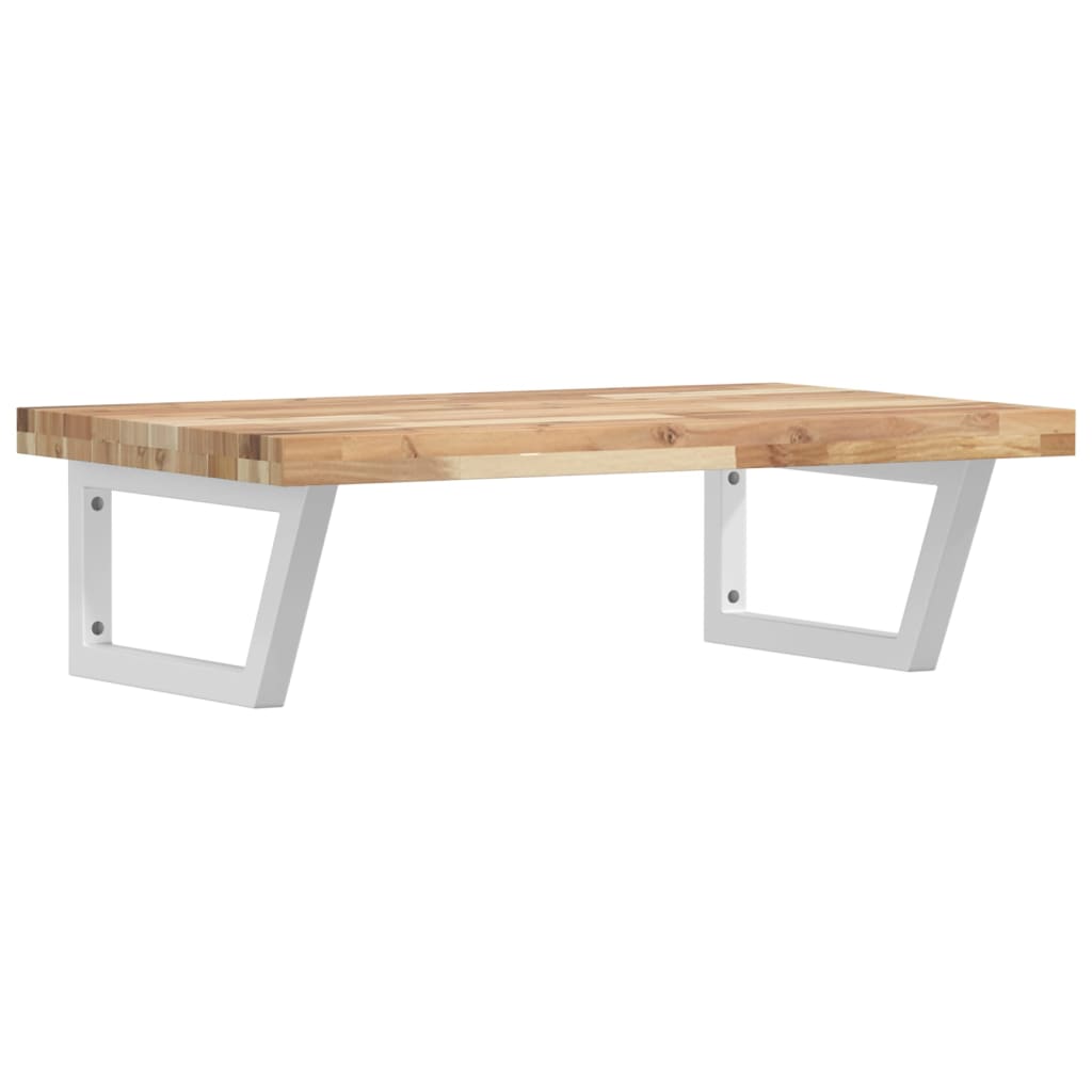 Basin Shelf Wall Mounted Steel and Solid Wood Acacia