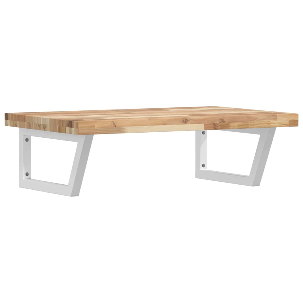 Basin Shelf Wall Mounted Steel and Solid Wood Acacia