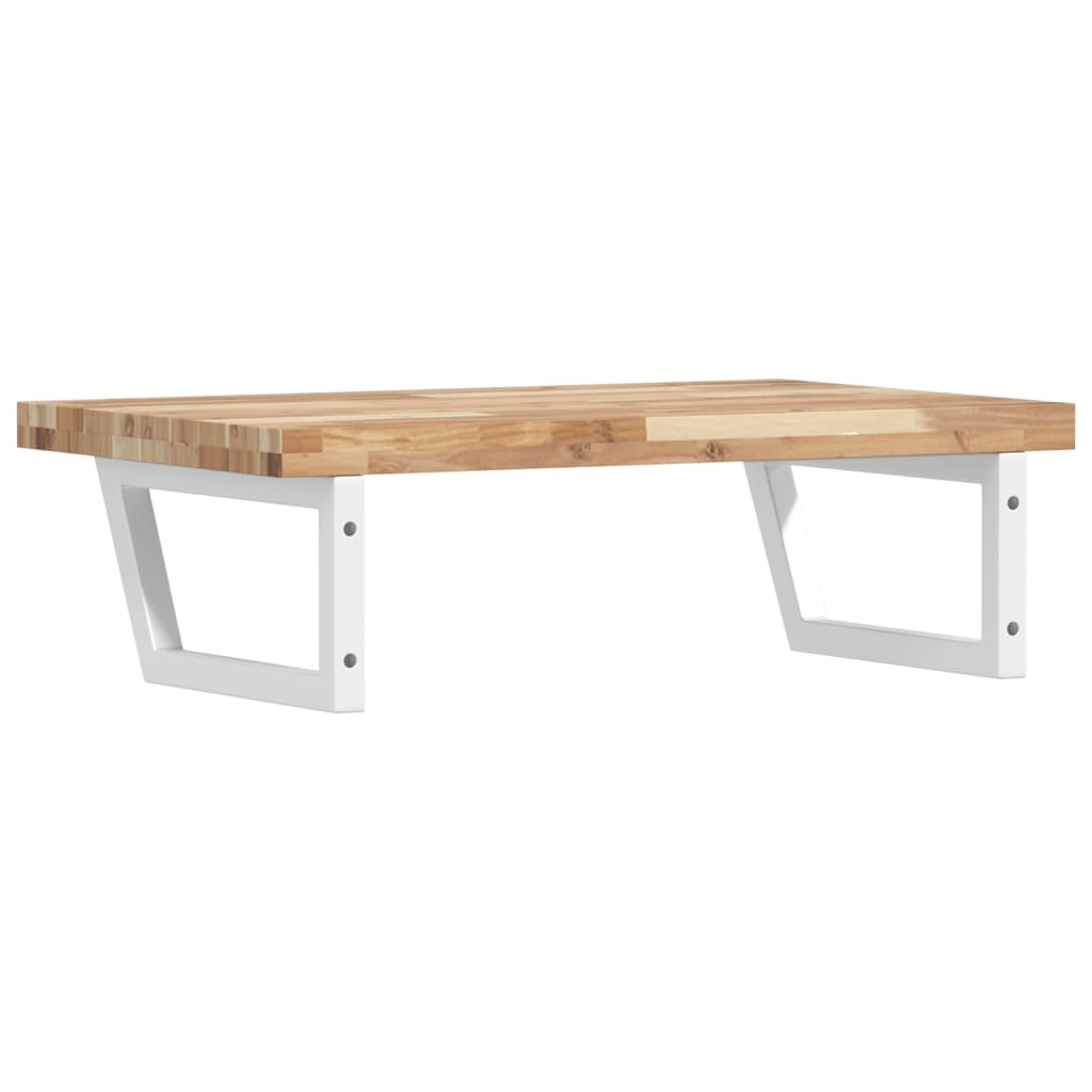 Basin Shelf Wall Mounted Steel and Solid Wood Acacia