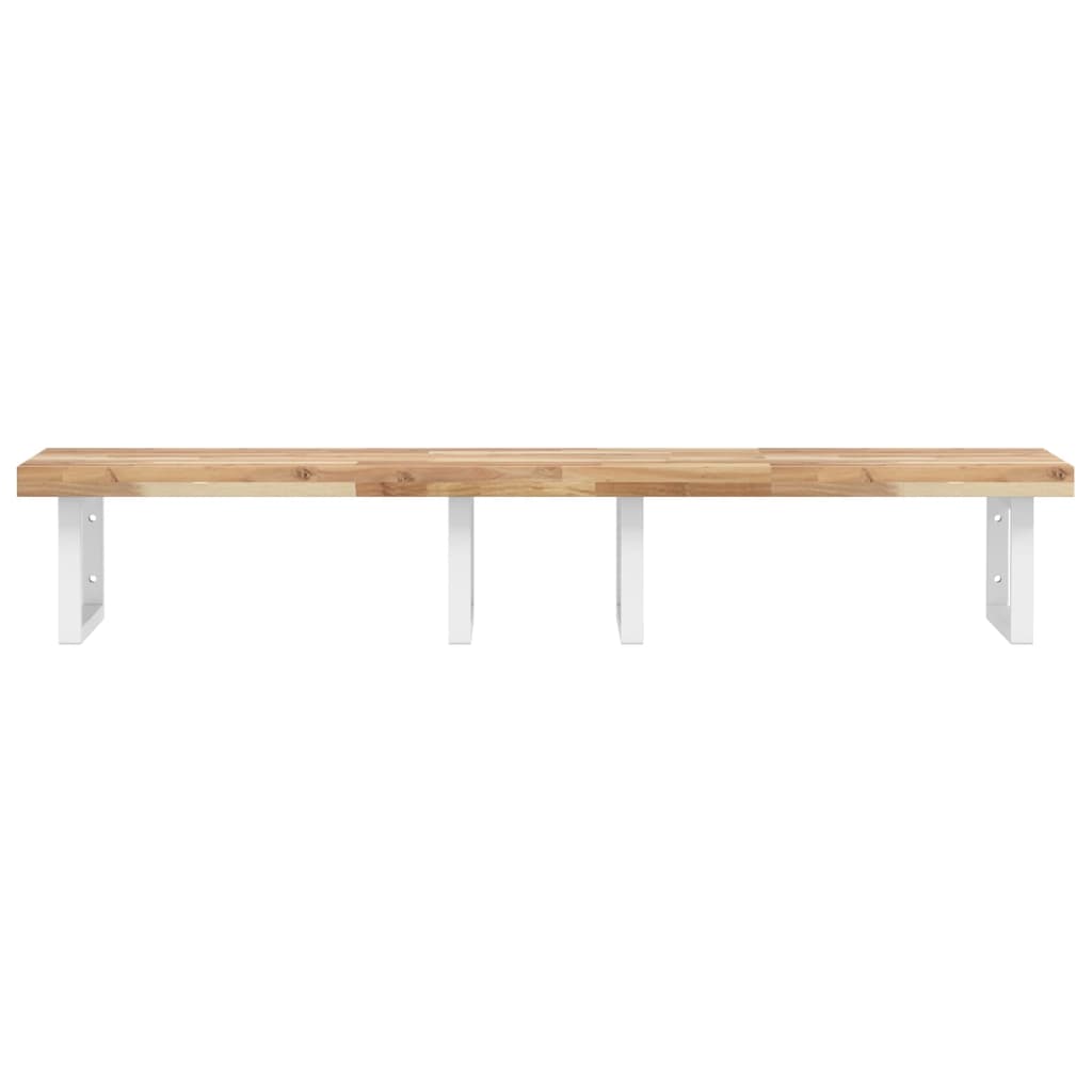 Basin Shelf Wall Mounted Steel and Solid Wood Acacia