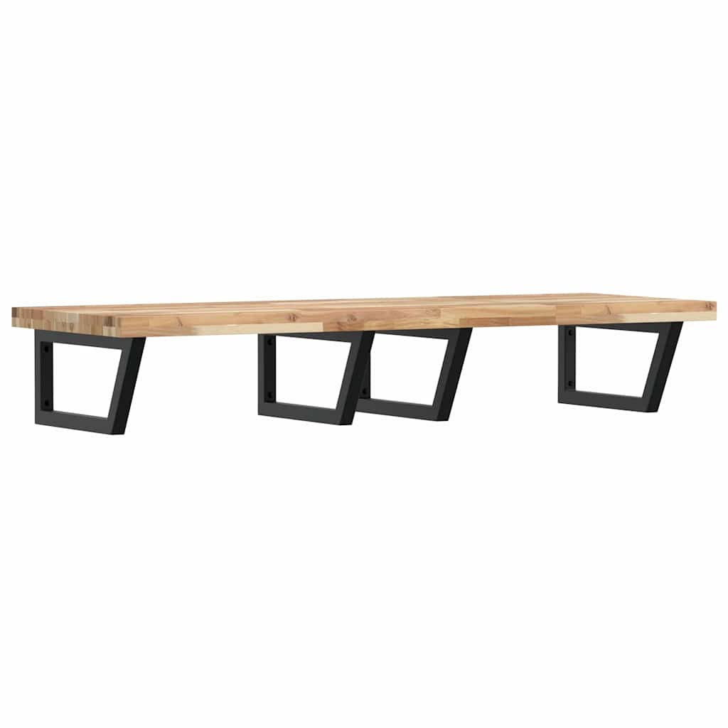 Basin Shelf Wall Mounted Steel and Solid Wood Acacia
