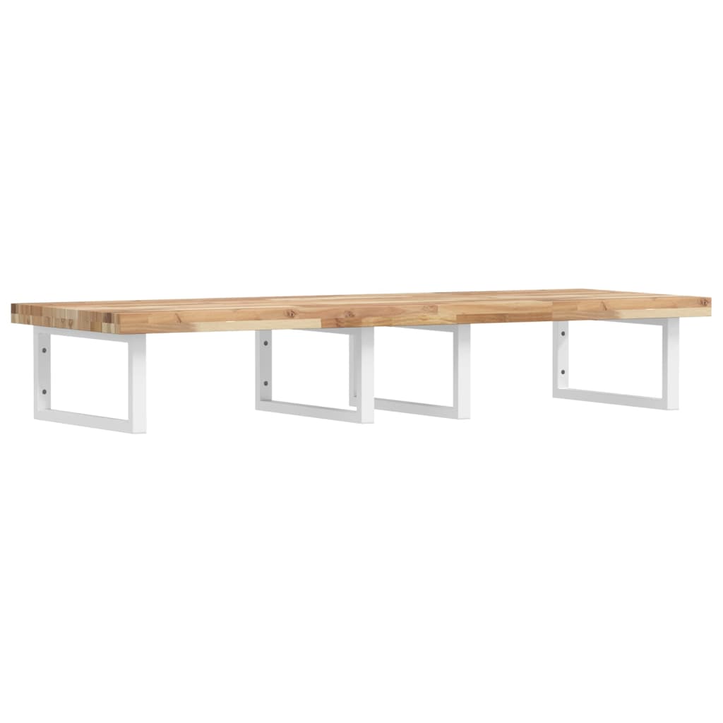 Basin Shelf Wall Mounted Steel and Solid Wood Acacia