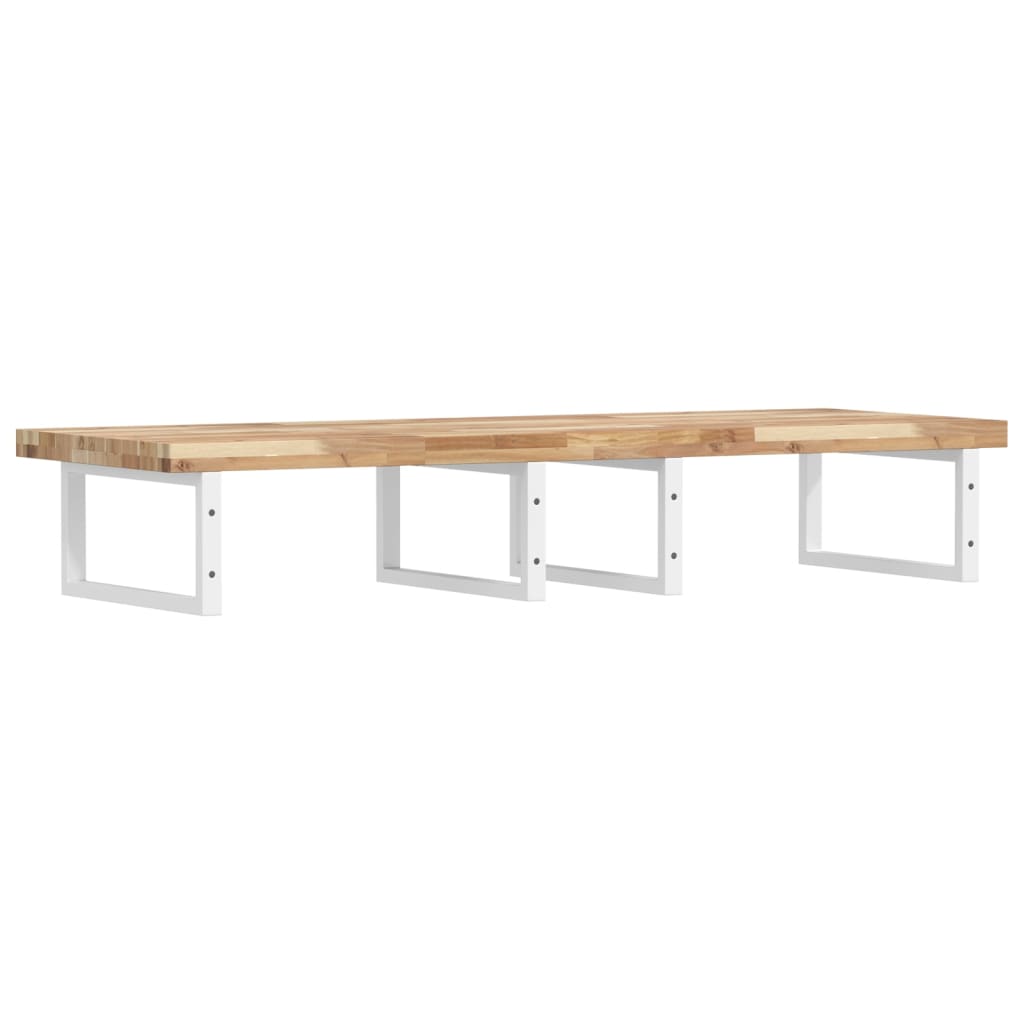 Basin Shelf Wall Mounted Steel and Solid Wood Acacia