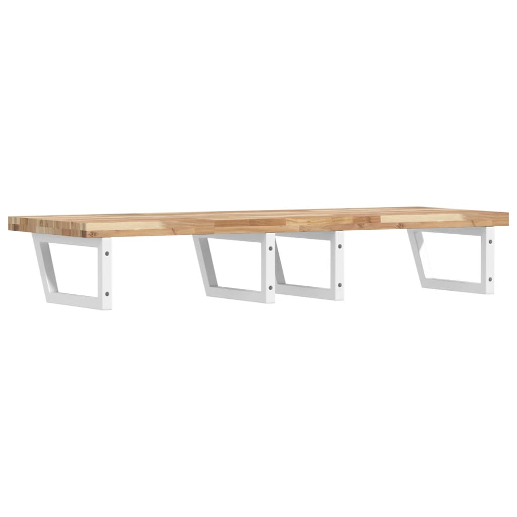 Basin Shelf Wall Mounted Steel and Solid Wood Acacia
