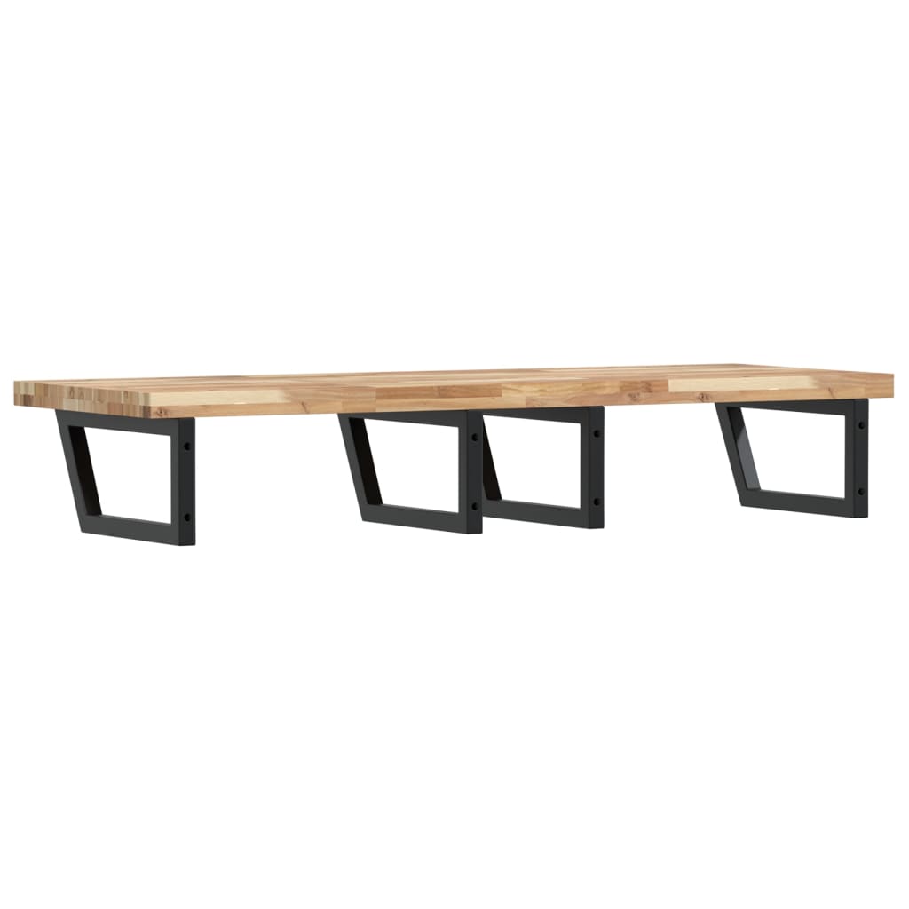 Basin Shelf Wall Mounted Steel and Solid Wood Acacia