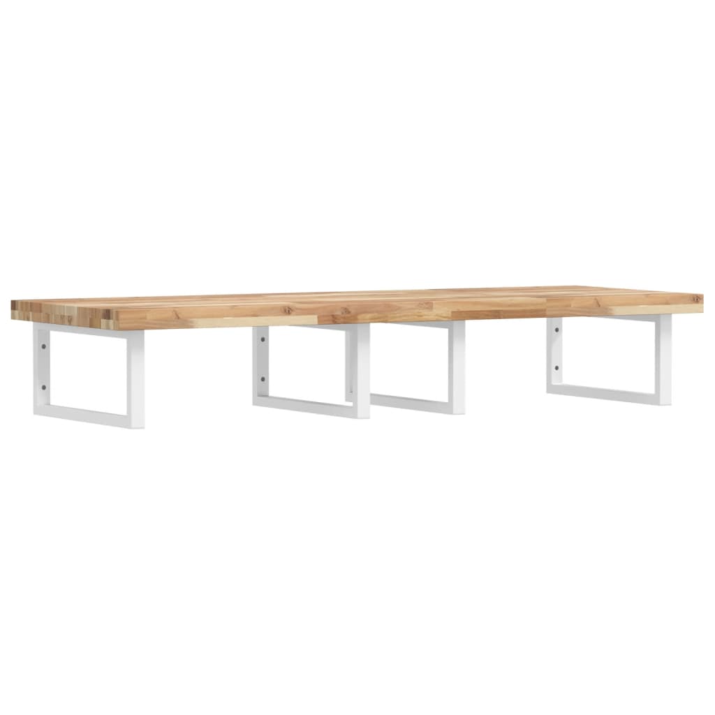 Basin Shelf Wall Mounted Steel and Solid Wood Acacia