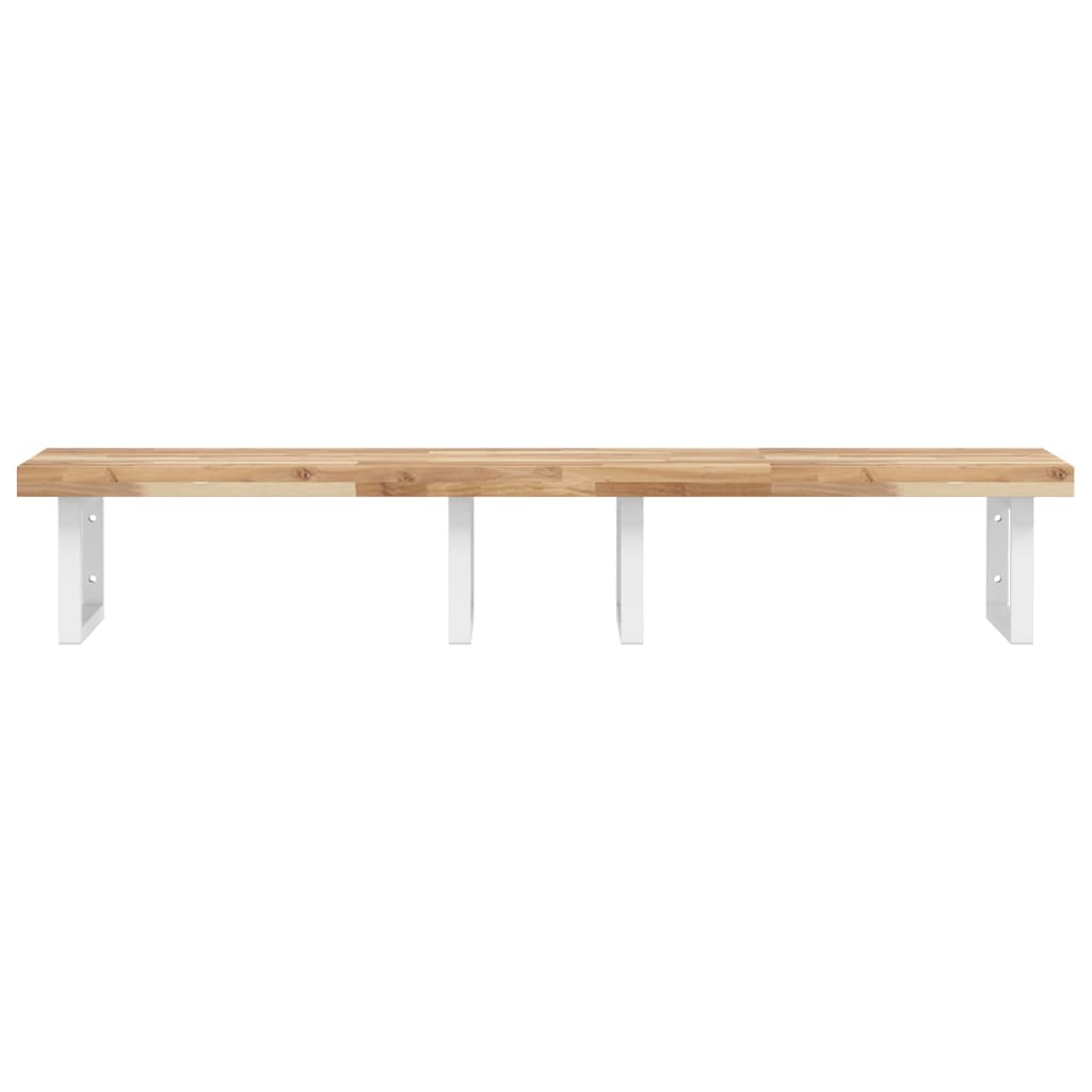 Basin Shelf Wall Mounted Steel and Solid Wood Acacia