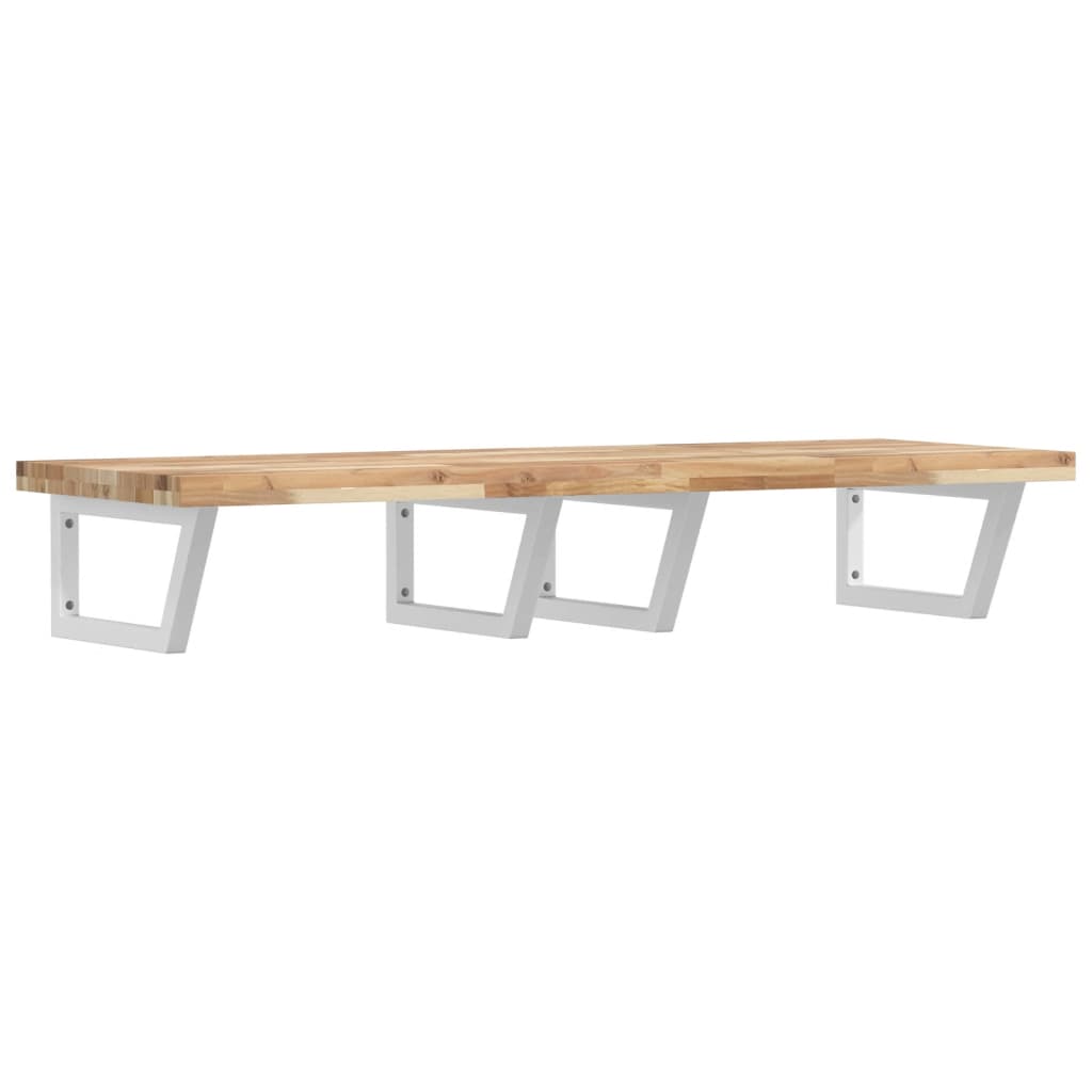 Basin Shelf Wall Mounted Steel and Solid Wood Acacia