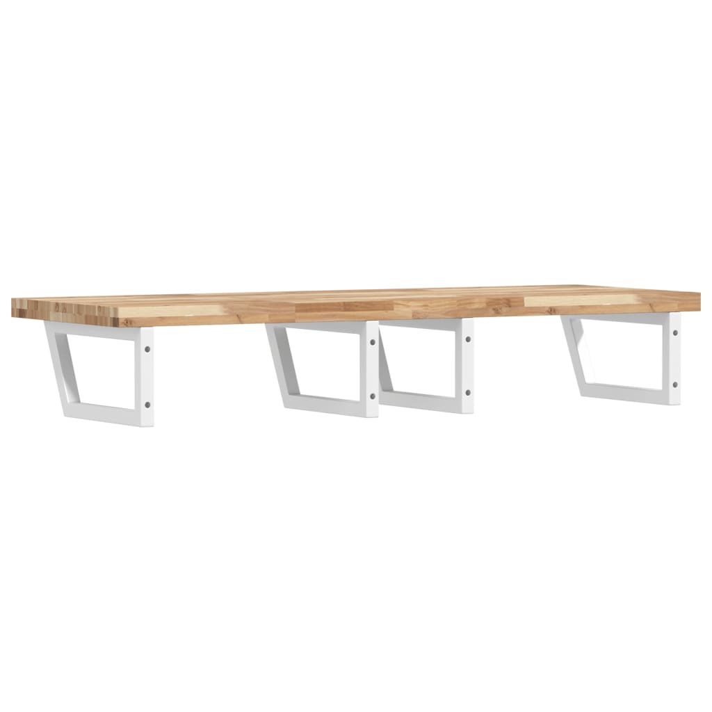 Basin Shelf Wall Mounted Steel and Solid Wood Acacia