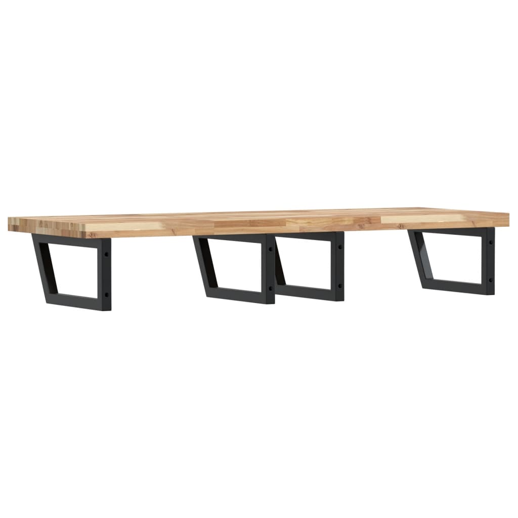 Basin Shelf Wall Mounted Steel and Solid Wood Acacia