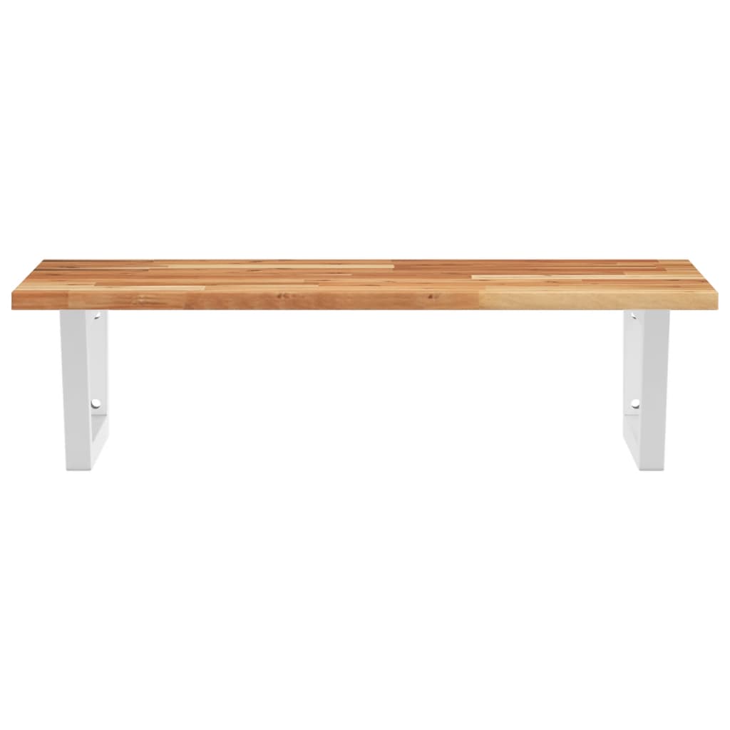 Basin Shelf Wall Mounted Steel and Solid Wood Acacia