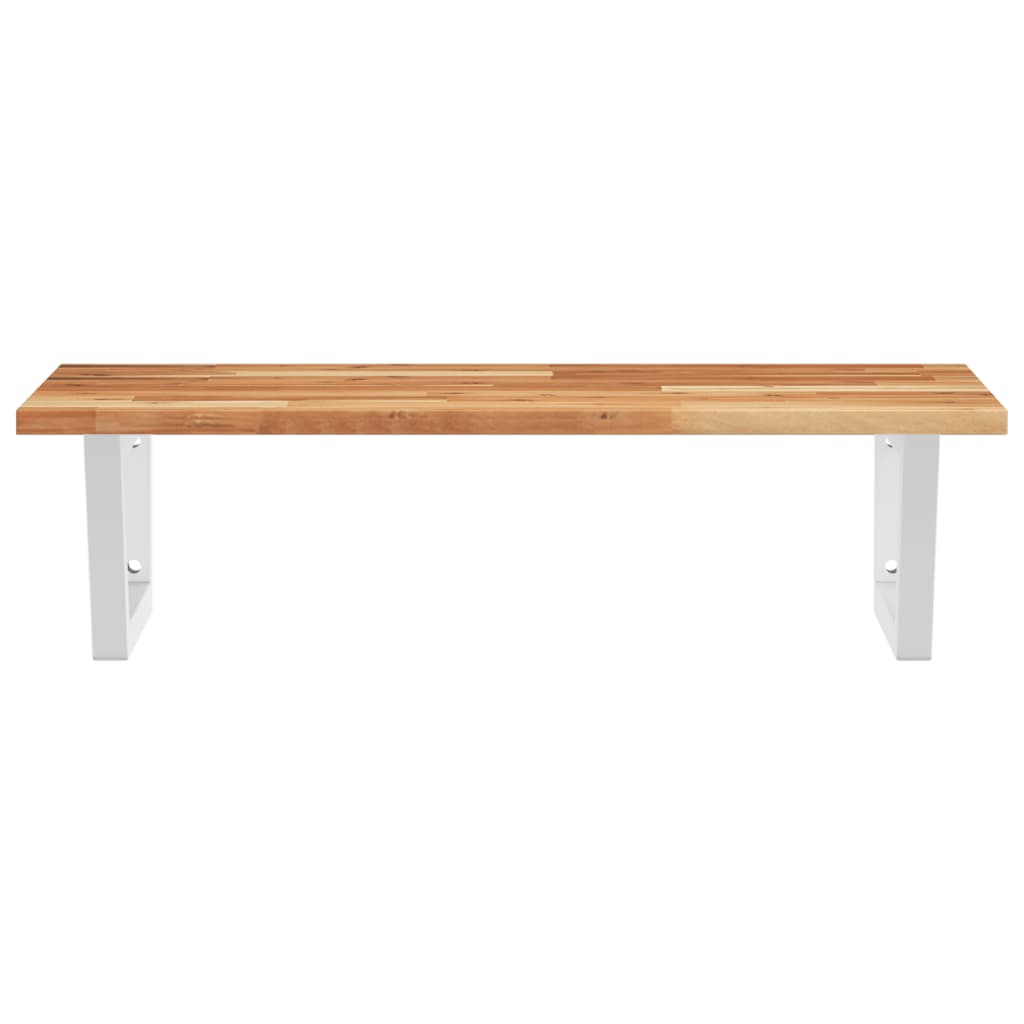 Basin Shelf Wall Mounted Steel and Solid Wood Acacia